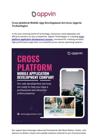Cross platform Mobile App Development Services