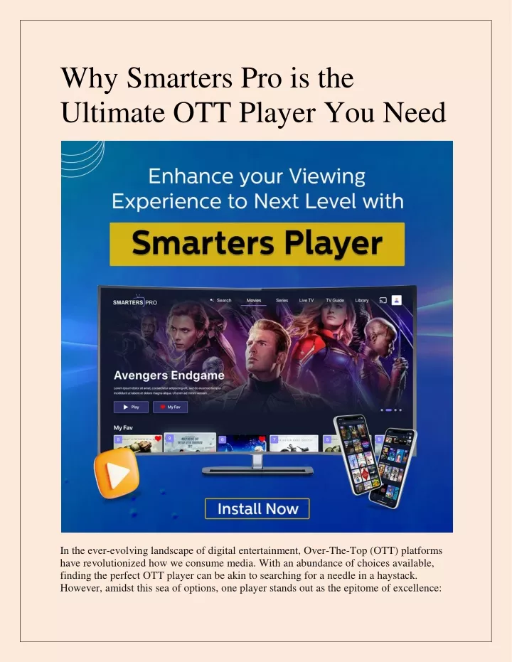 why smarters pro is the ultimate ott player