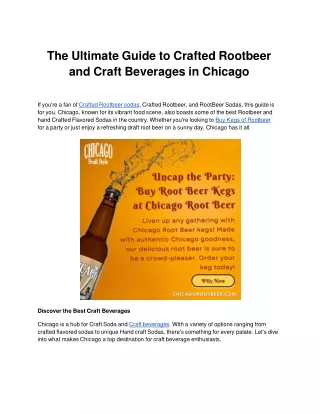 The Ultimate Guide to Crafted Rootbeer and Craft Beverages in Chicago