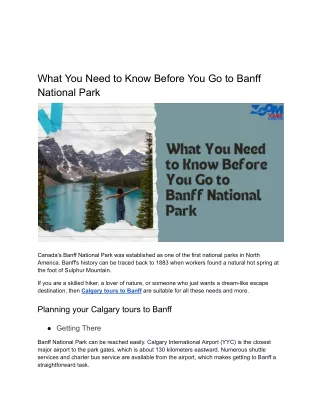 What You Need to Know Before You Go to Banff National Park