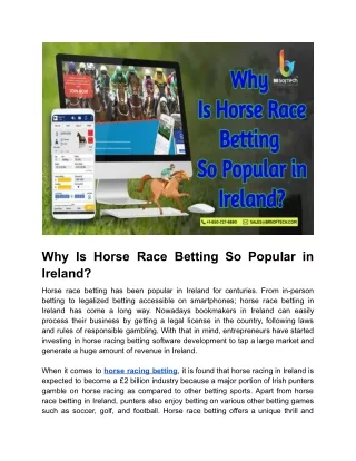 Why Is Horse Race Betting So Popular in Ireland