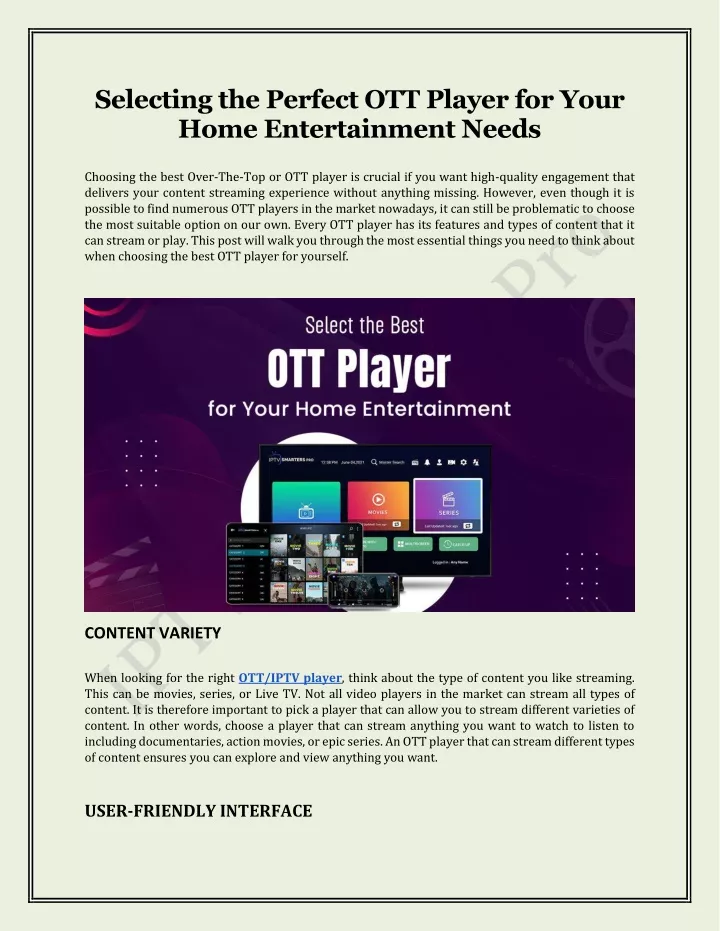 selecting the perfect ott player for your home