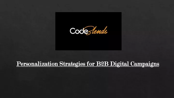 personalization strategies for b2b digital