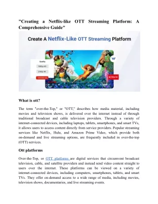 creating a netflix like ott streaming platform