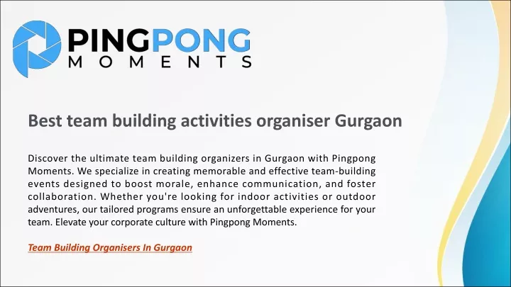 best team building activities organiser gurgaon