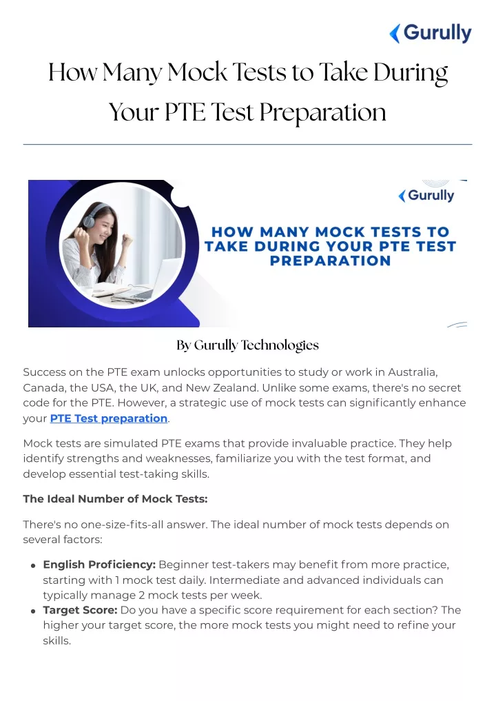 how many mock tests to take during your pte test