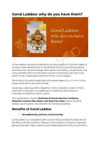 Gond Laddoo - why do you have them