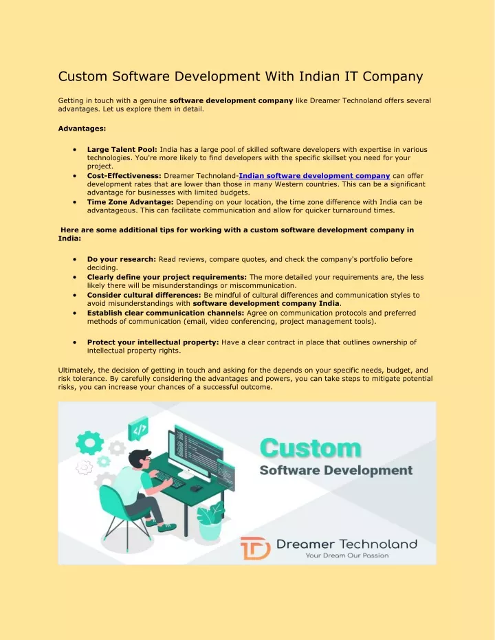 custom software development with indian it company