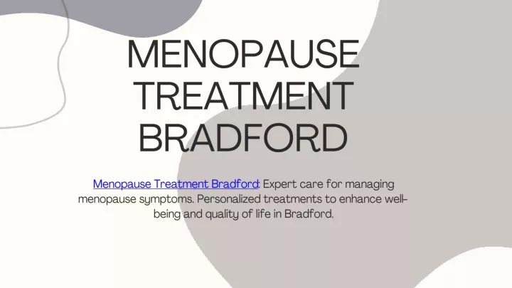 menopause treatment bradford