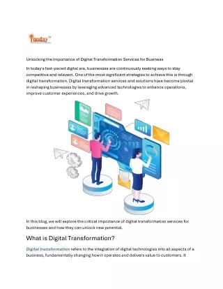 Unlocking the Importance of Digital Transformation Services for Business