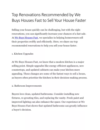 Fast to Sell Your House Faster