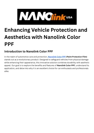 Nanolink Color PPF