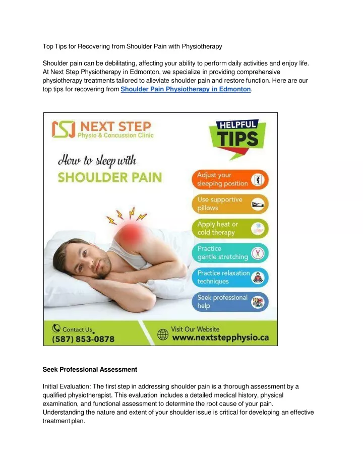 top tips for recovering from shoulder pain with