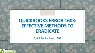 quickbooks error 1603 effective methods to eradicate