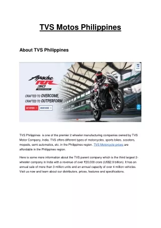 tvs motos philippines