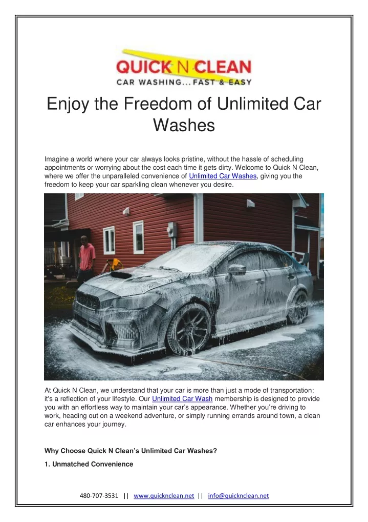 enjoy the freedom of unlimited car washes