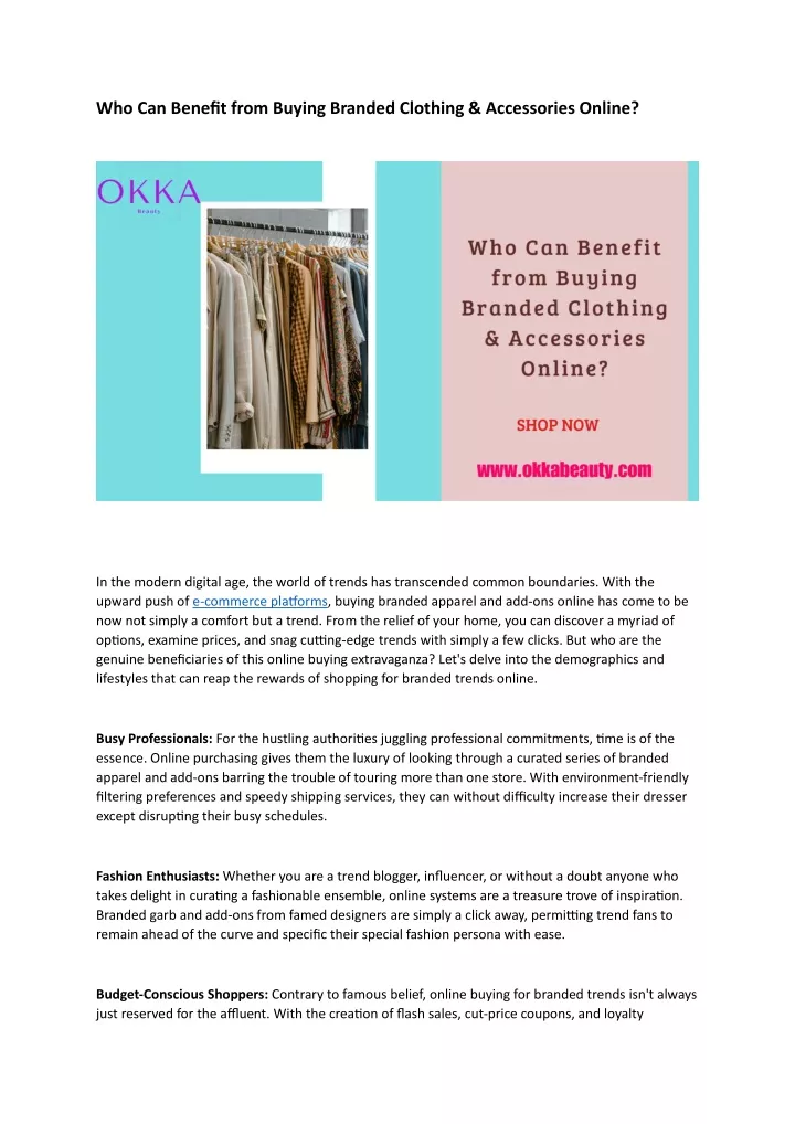 who can benefit from buying branded clothing