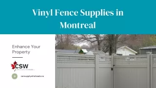 Vinyl Fence Supplies in Montreal