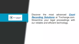 Court Recording Solutions Trxchange.com