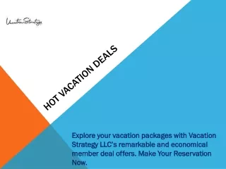 Hot Vacation Deals