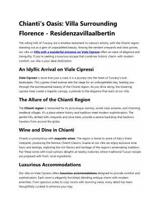 Chianti's Oasis: Villa Surrounding Florence - Residenzavillaalbertin