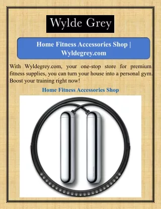 Home Fitness Accessories Shop Wyldegrey.com
