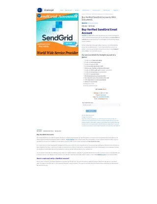 Buy Verified SendGrid Accounts With Documents