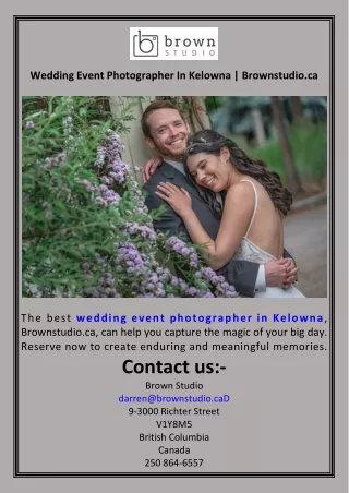 Wedding Event Photographer In Kelowna  Brownstudio.ca