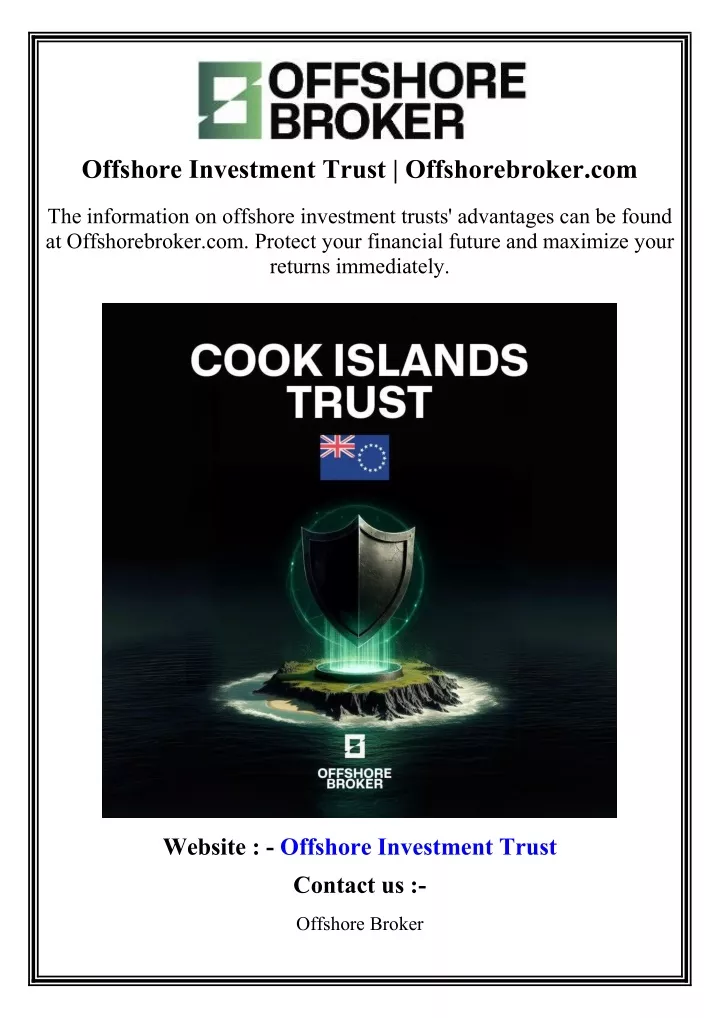 offshore investment trust offshorebroker com