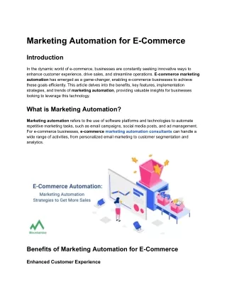 marketing automation for e commerce