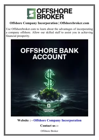 offshore company incorporation offshorebroker com