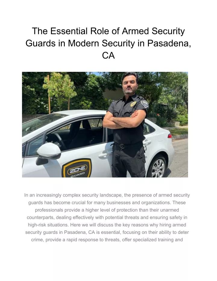 the essential role of armed security guards