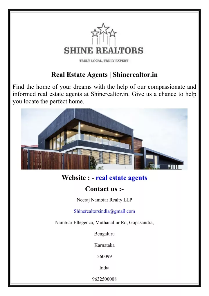 real estate agents shinerealtor in