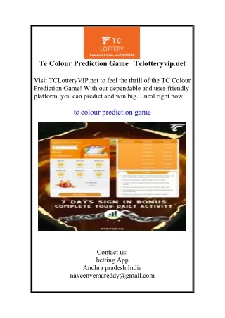 Tc Colour Prediction Game | Tclotteryvip.net