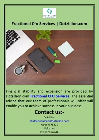 Fractional Cfo Services  Dotzillion.com