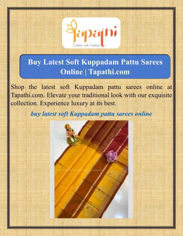 shop the latest soft kuppadam pattu sarees online