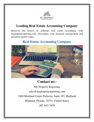 Leading Real Estate Accounting Company