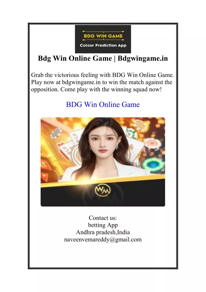 bdg win online game bdgwingame in