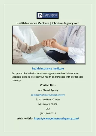 Health Insurance Medicare | Johnstroudagency.com