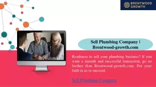 Sell Plumbing Company Brentwood-growth.com