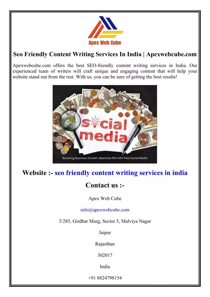 seo friendly content writing services in india