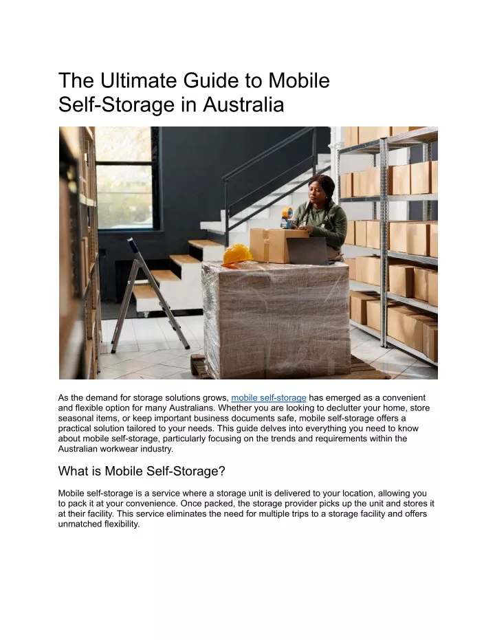 the ultimate guide to mobile self storage