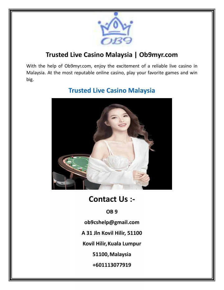 trusted live casino malaysia ob9myr com