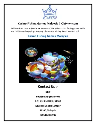 Casino Fishing Games Malaysia Ob9myr.com