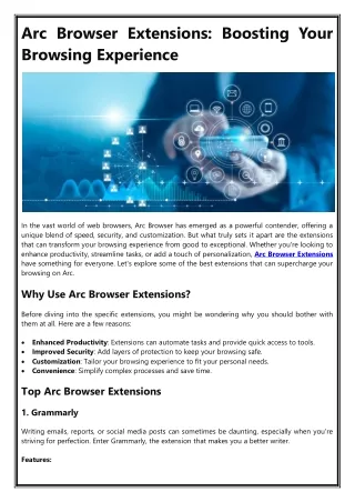 arc browser extensions boosting your browsing