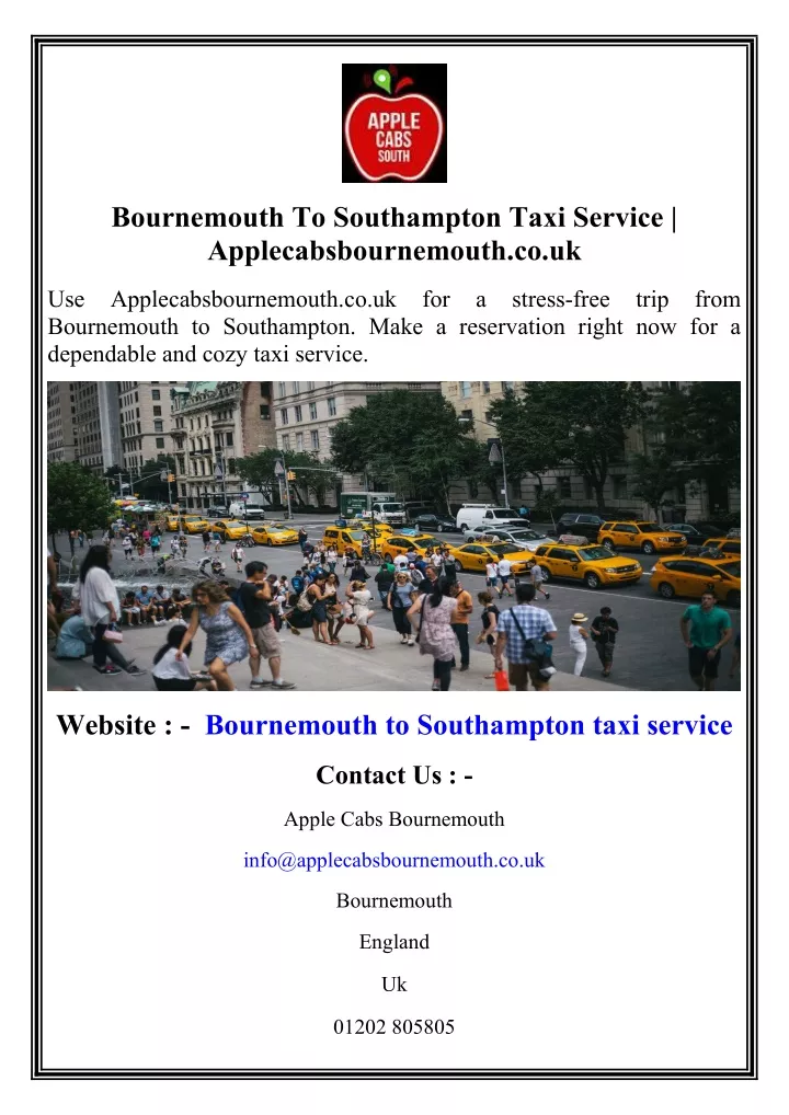 bournemouth to southampton taxi service