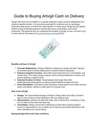 Guide to Buying Artvigil Cash on Delivery
