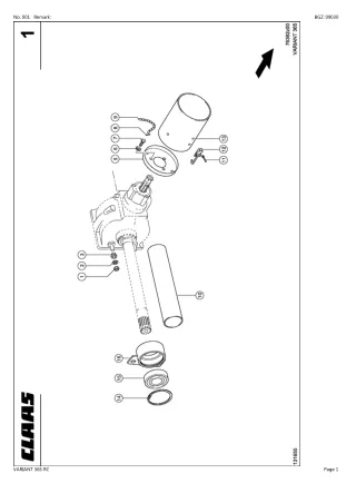 CLAAS VARIANT 365 RC Baler Parts Catalogue Manual Instant Download (SN 74500011-74599999)