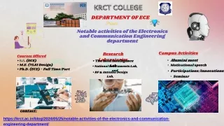 Notable activities of the Electronics and Communication Engineering department (1)