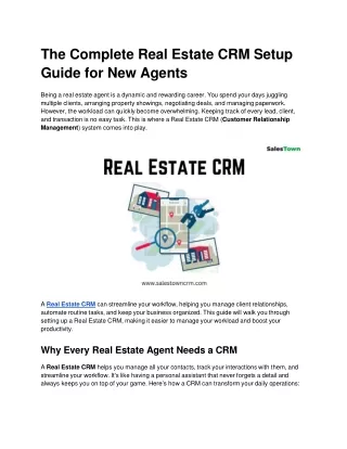 the complete real estate crm setup guide for new agents